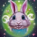 happy rabbit planet star